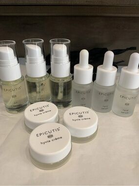 BUNDLE 9-Pc Epicutis Post-Procedure Travel Set Lipid Serum Hyvia Creme Cleanser